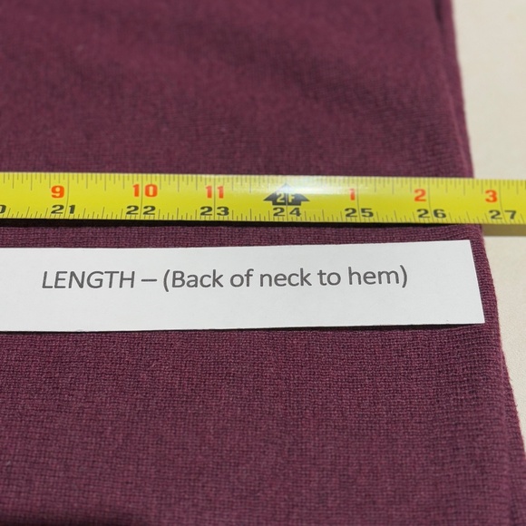 Pure Jill Kimono Cotton Sweater Tunic Top XL Burgundy Oversize Lagenlook Pocket - Picture 10 of 11